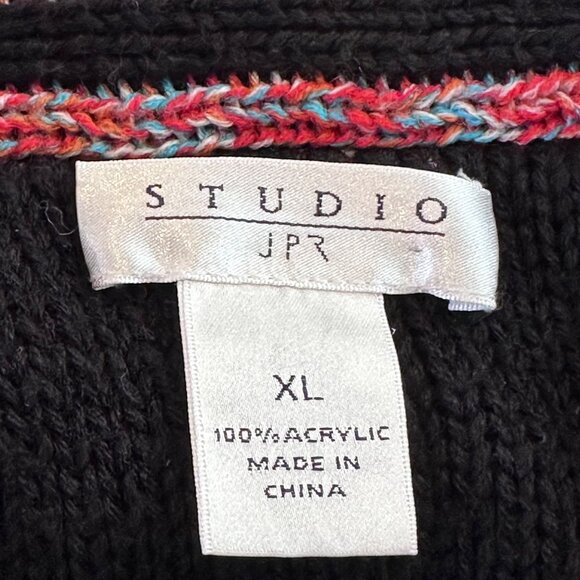 Aztec Knit Sweater Size XL Open Front Boho Cardigan Styles Southwest Vest Top - Picture 3 of 16